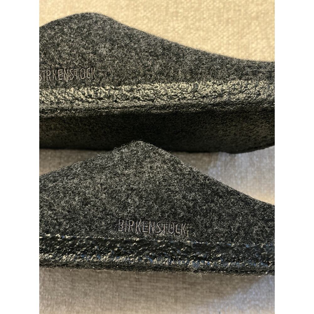 Birkenstock Zermatt Dark Grey Wool Shearling Slippers Size 38 Narrow L7 M5 - Picture 12 of 13